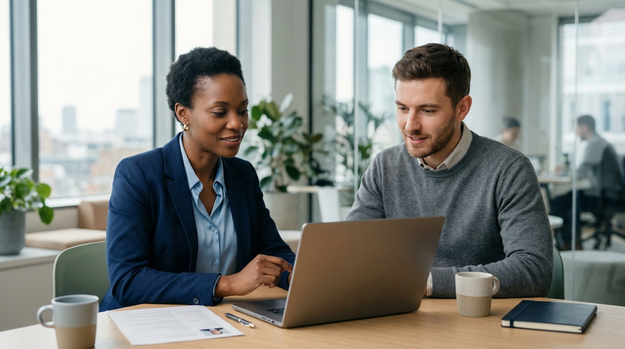 Professionals creating and sharing a digital resume with OneLinkCV